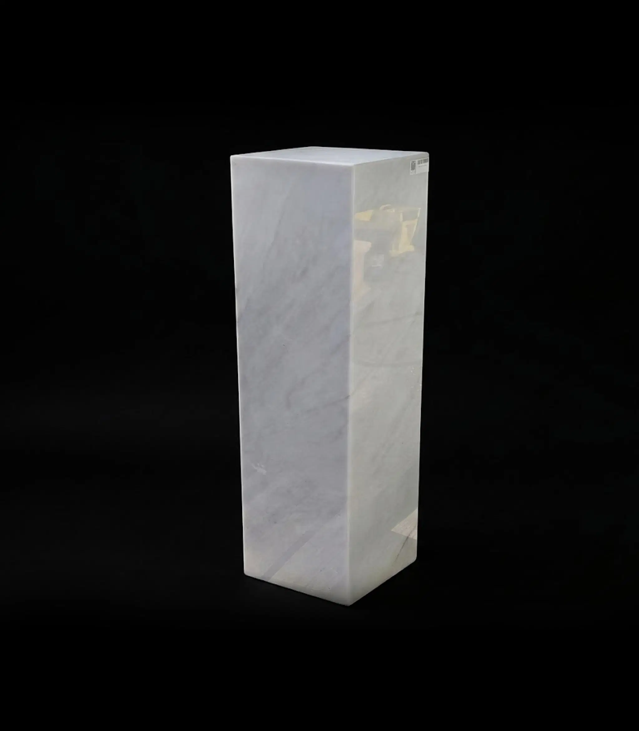 Contemporary White Marble Pedestal - Elegant Carved Display Base for Home Decor — Model MBS-265 — Hand-Crafted by Fine's Gallery