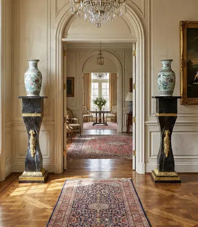 Marble Brass Pedestal - PAIR