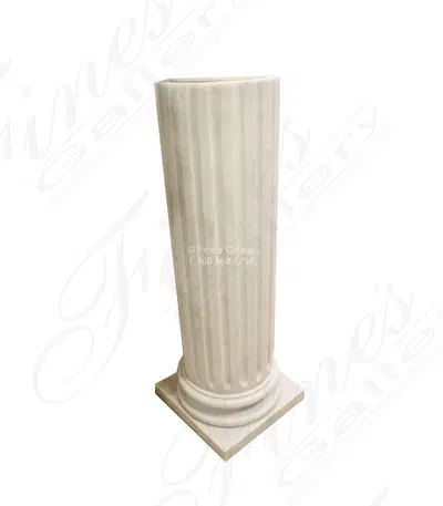 Fluted White Marble Pedestal