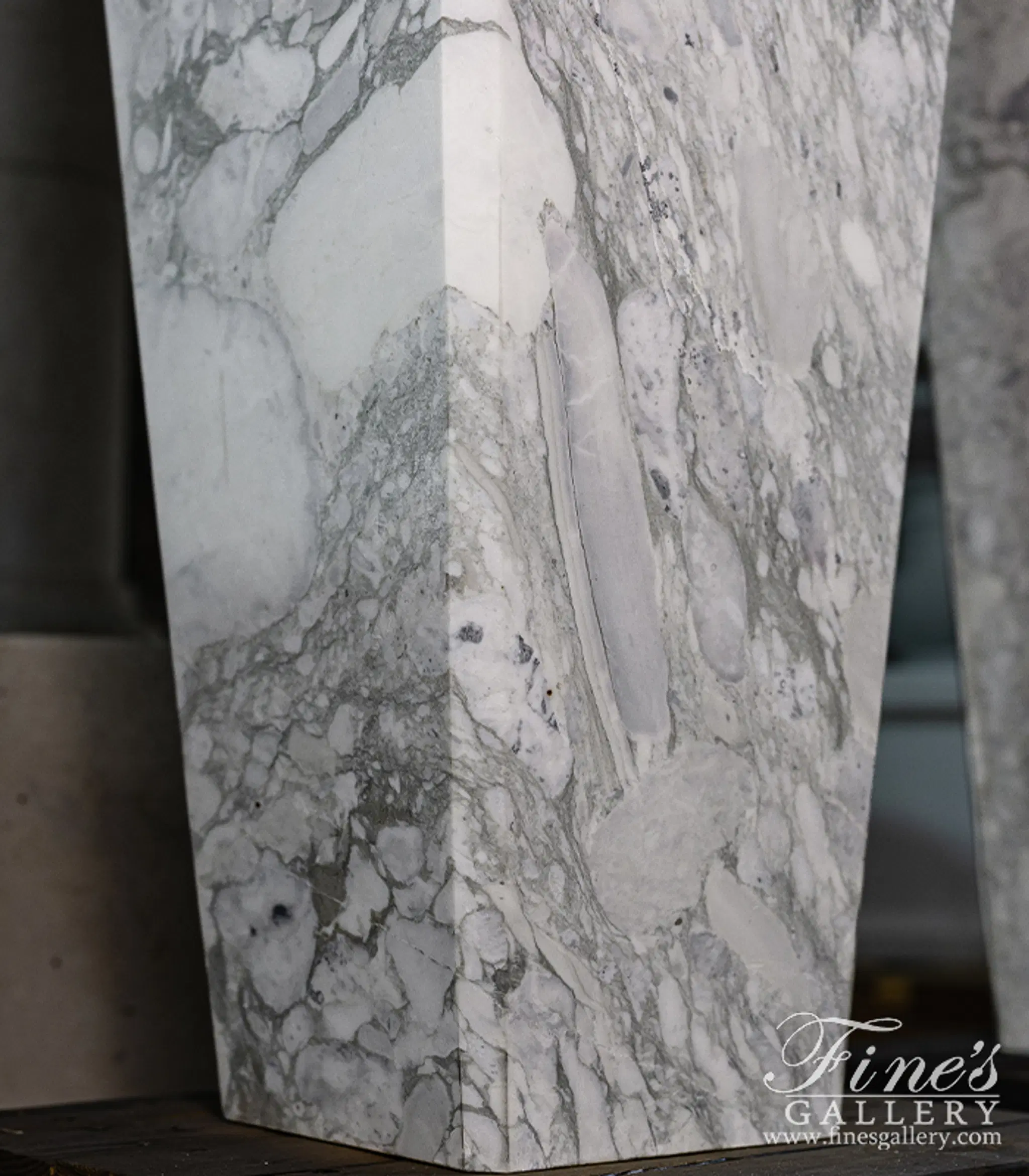 Arabascato Marble Pedestal Pair — Model MBS-294 — detail view 8