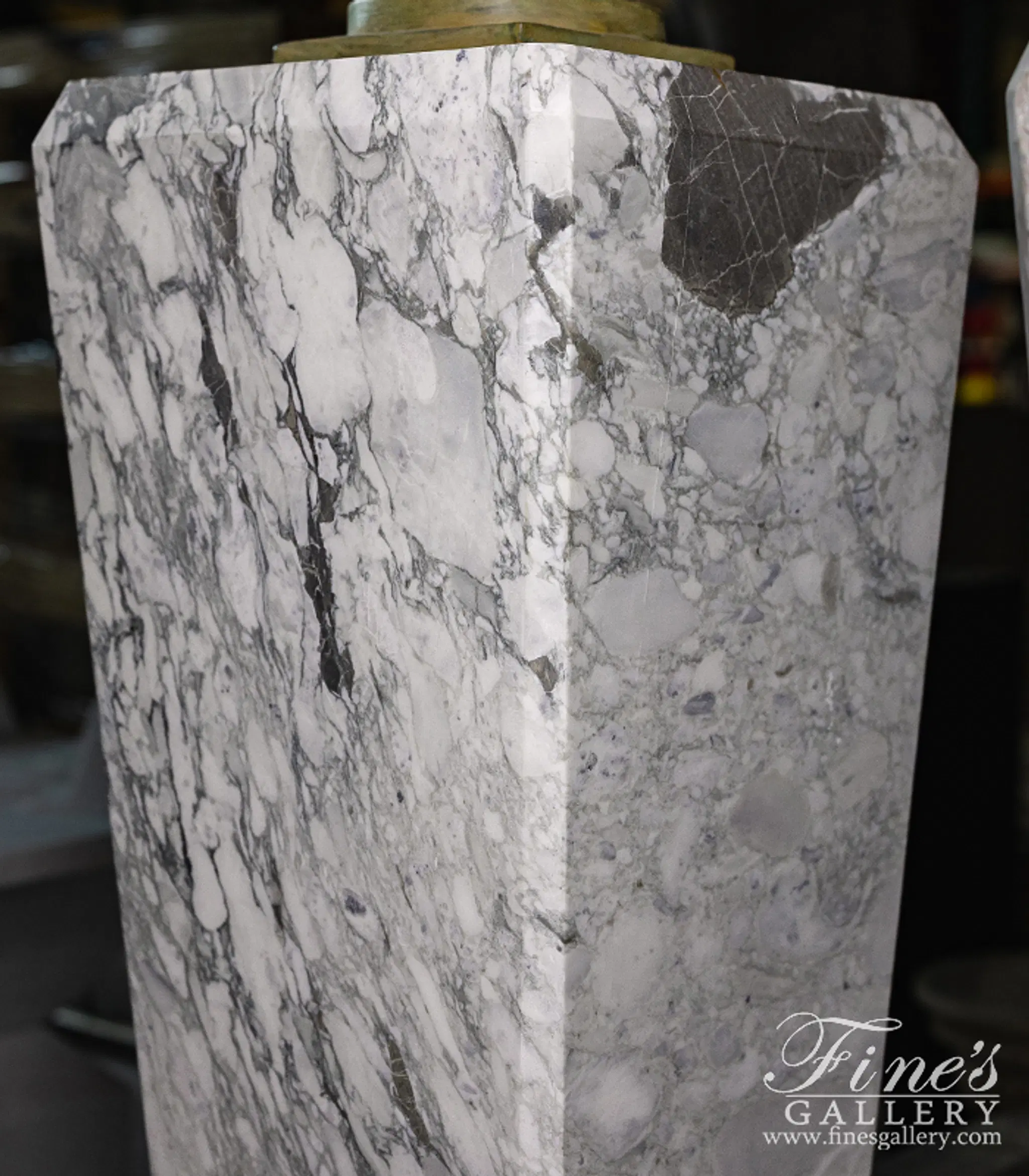 Arabascato Marble Pedestal Pair — Model MBS-294 — detail view 9