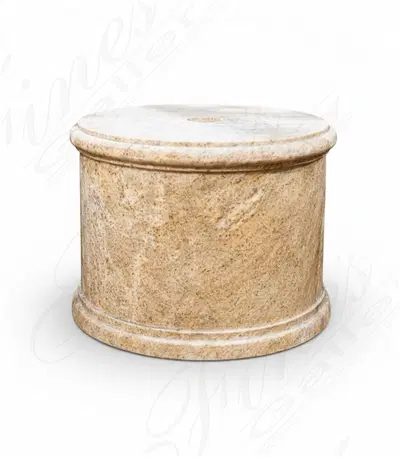 Hollow Granite Fountain Base with Removable Access Door - Elegant Garden Water Feature