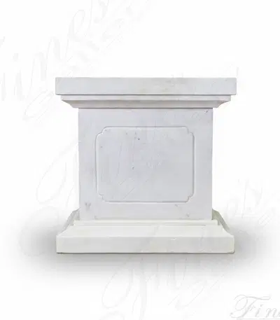 Rectangular Pedestal In Statuary White Marble