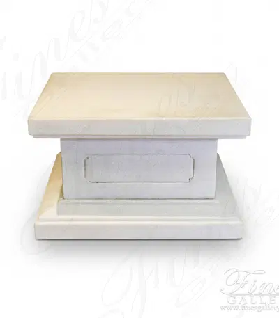 Rectangular Pedestal in Statuary White Marble