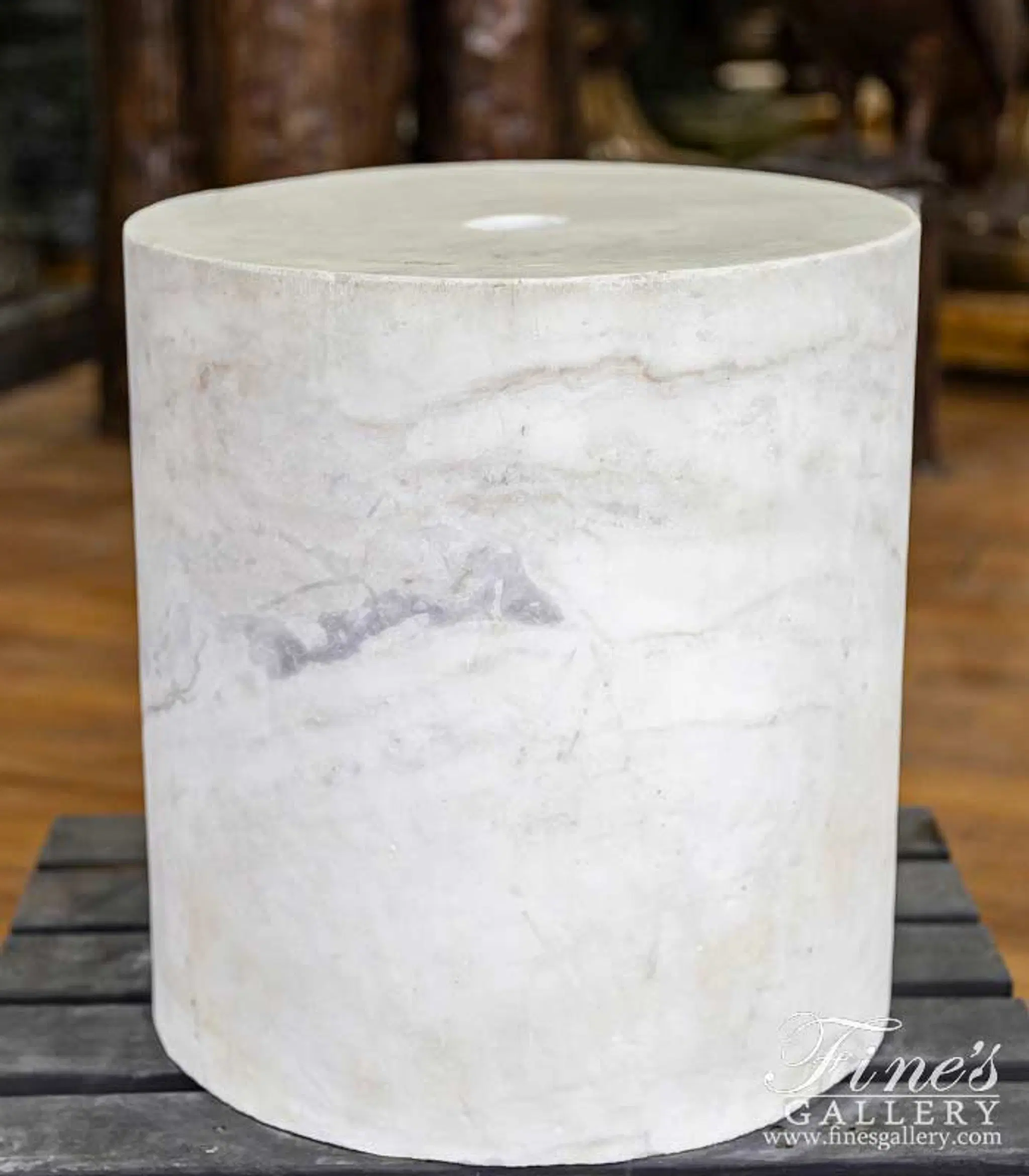 Hollow Fountain Base in Statuary Marble