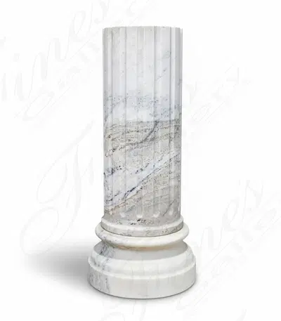 Fluted Pedestal in White Marble