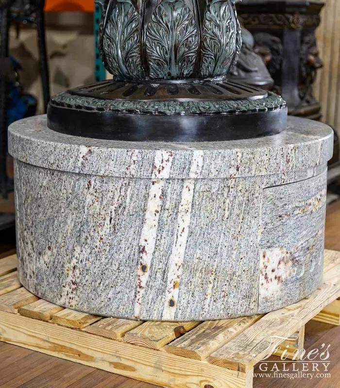Antique Griggio Granite Fountain Base