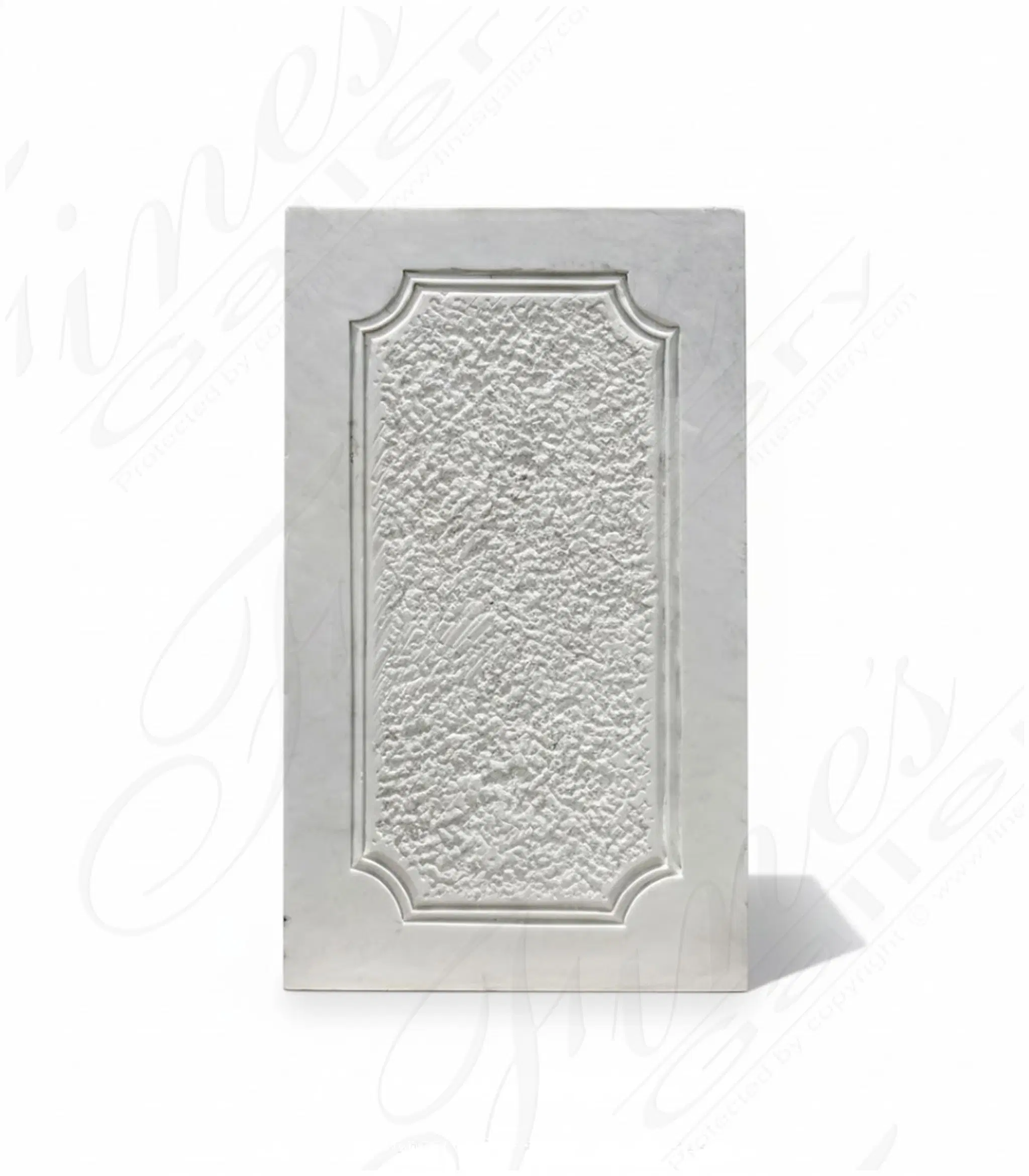 Chiseled White Statuary Marble Pedestal - Rectangular Display Stand