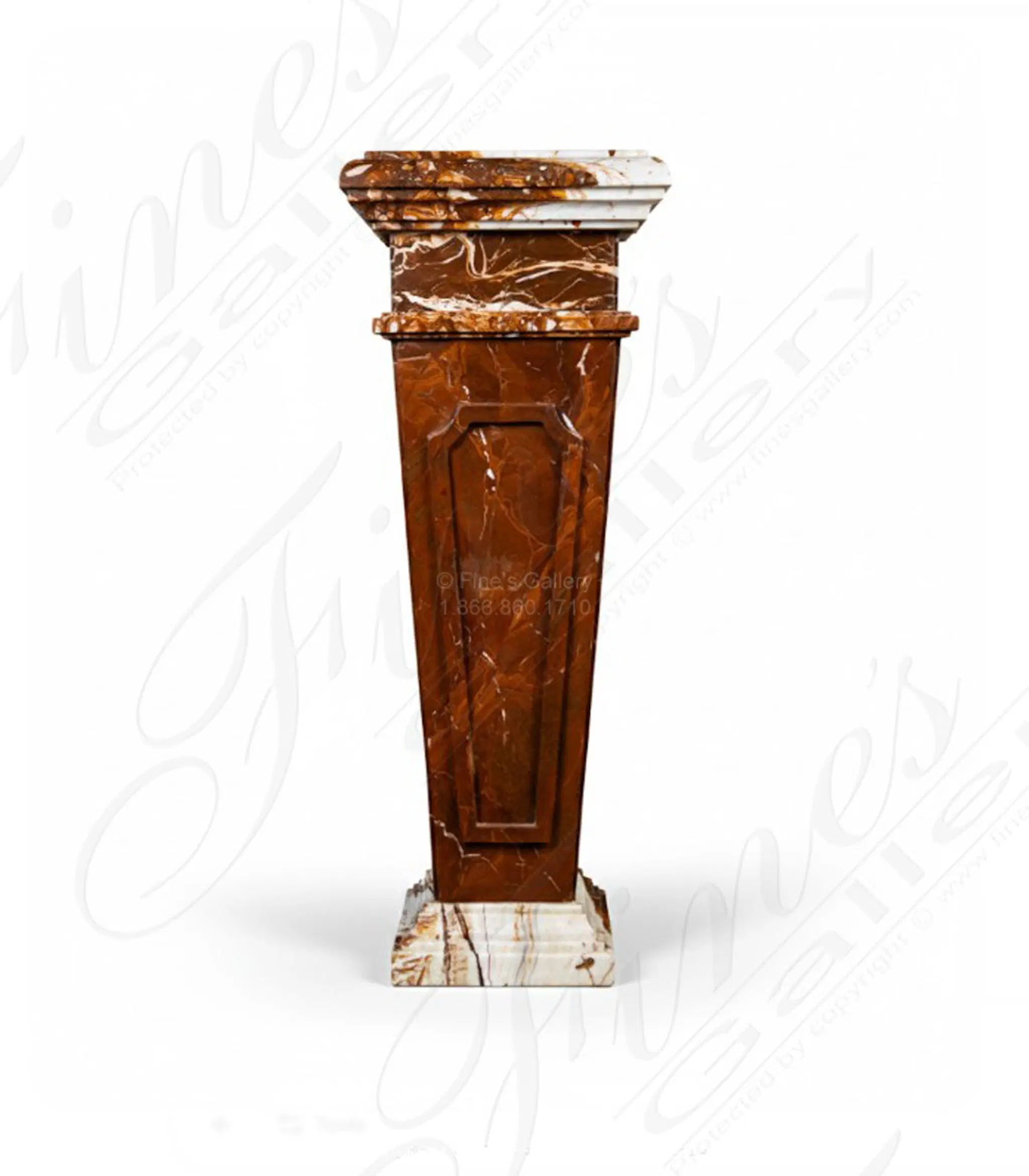 Belgium Red Marble Pedestal with Onyx Cap