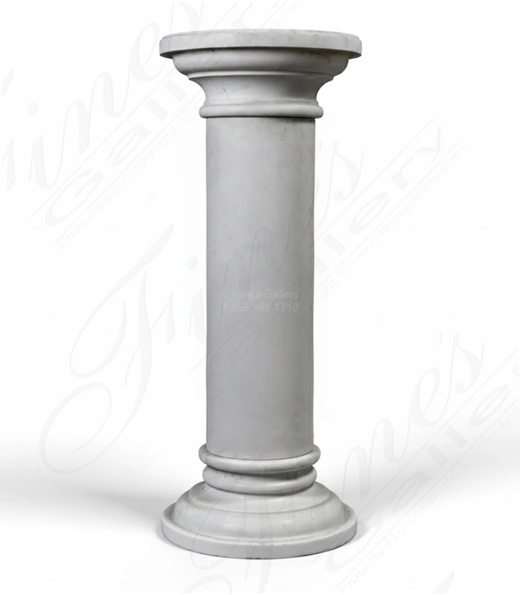 Classic Style Pedestal in Statuary Marble
