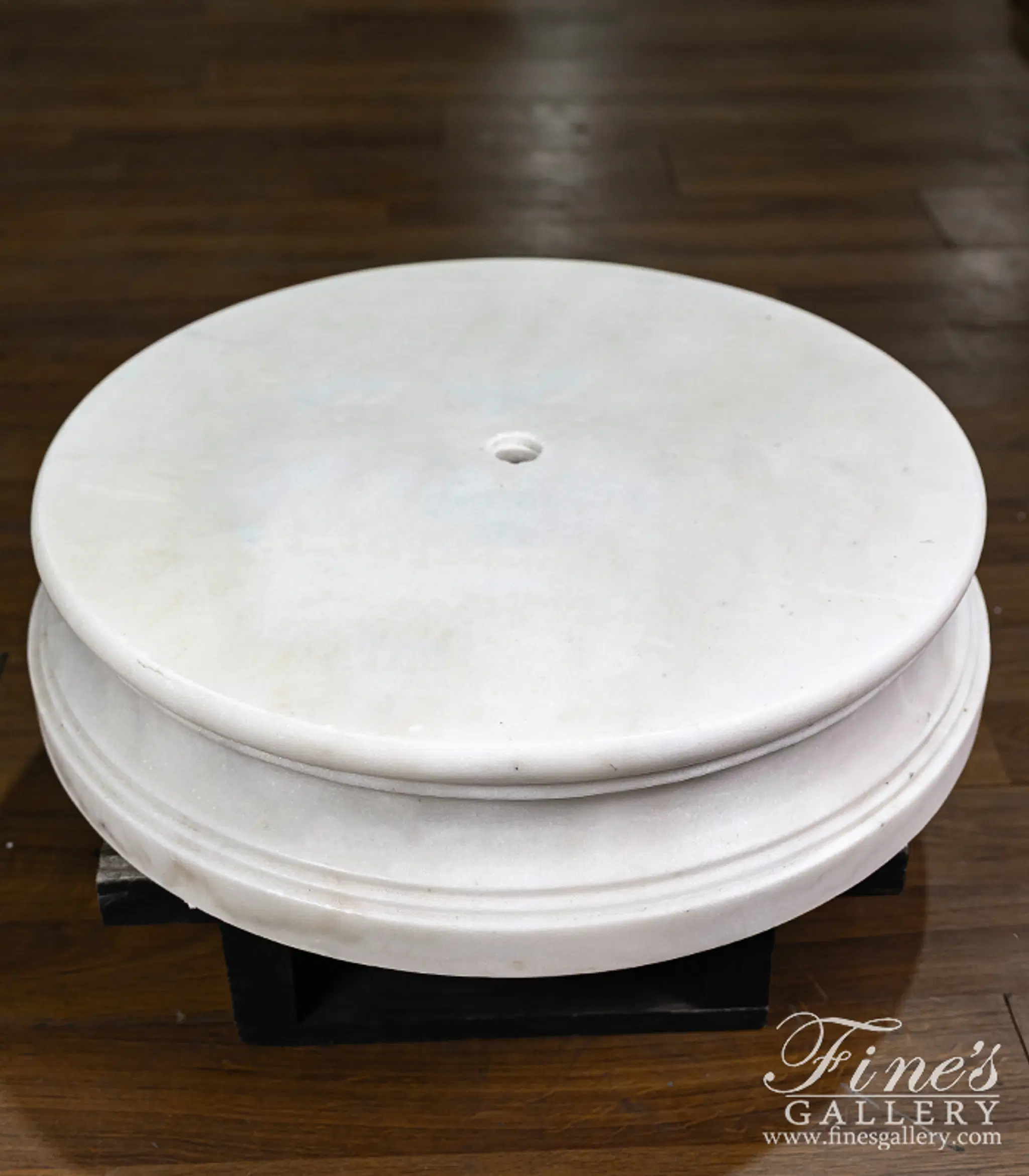 Round Marble Fountain Base in Statuary Marble — Model MBS-365 — detail view 4