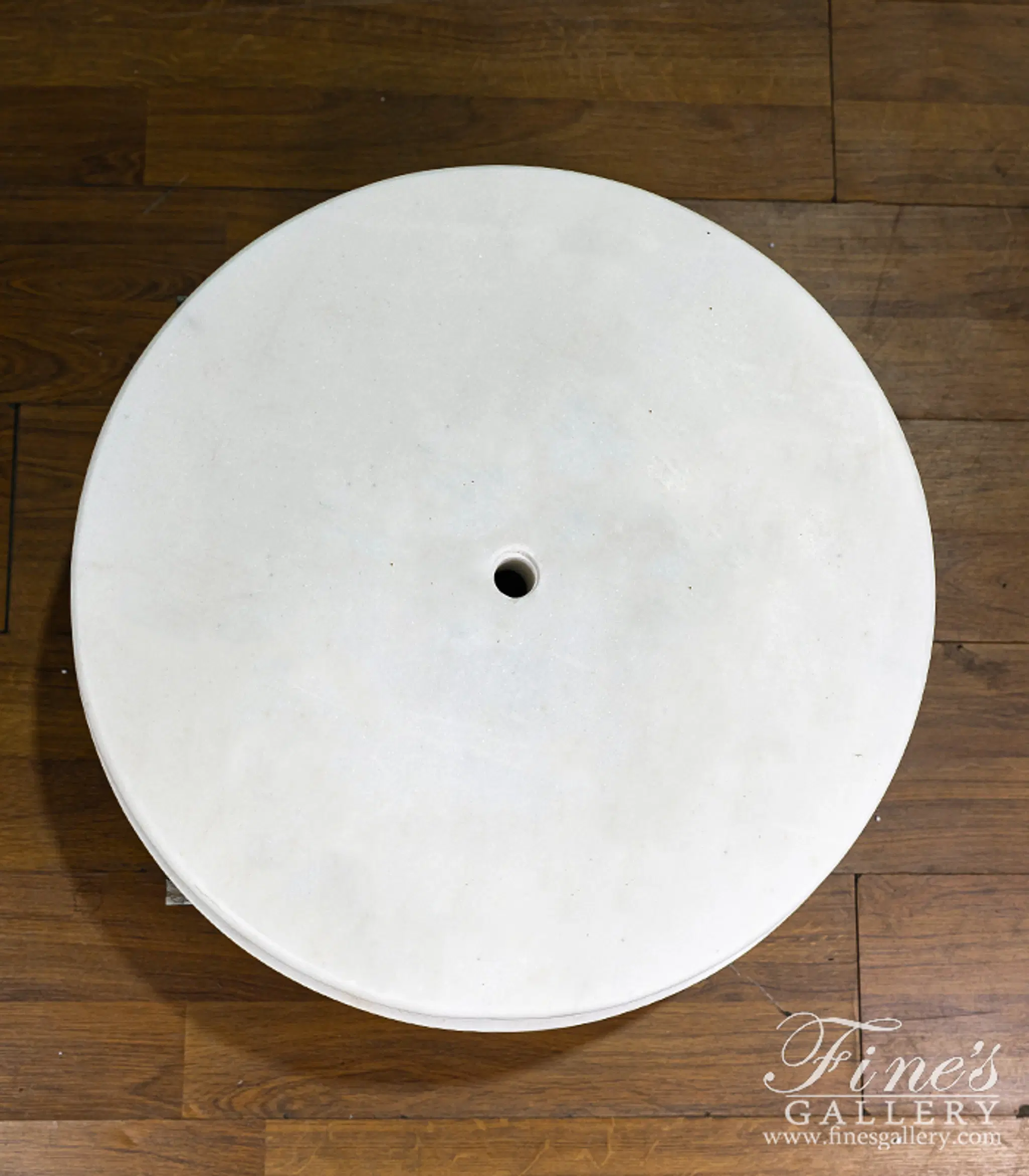 Round Marble Fountain Base in Statuary Marble — Model MBS-365 — detail view 6