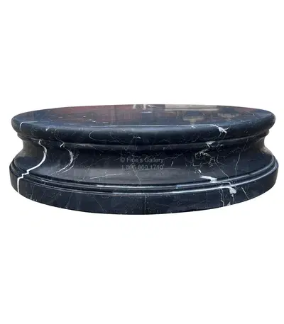 Round Marble Fountain Base in Nero Marquina Marble