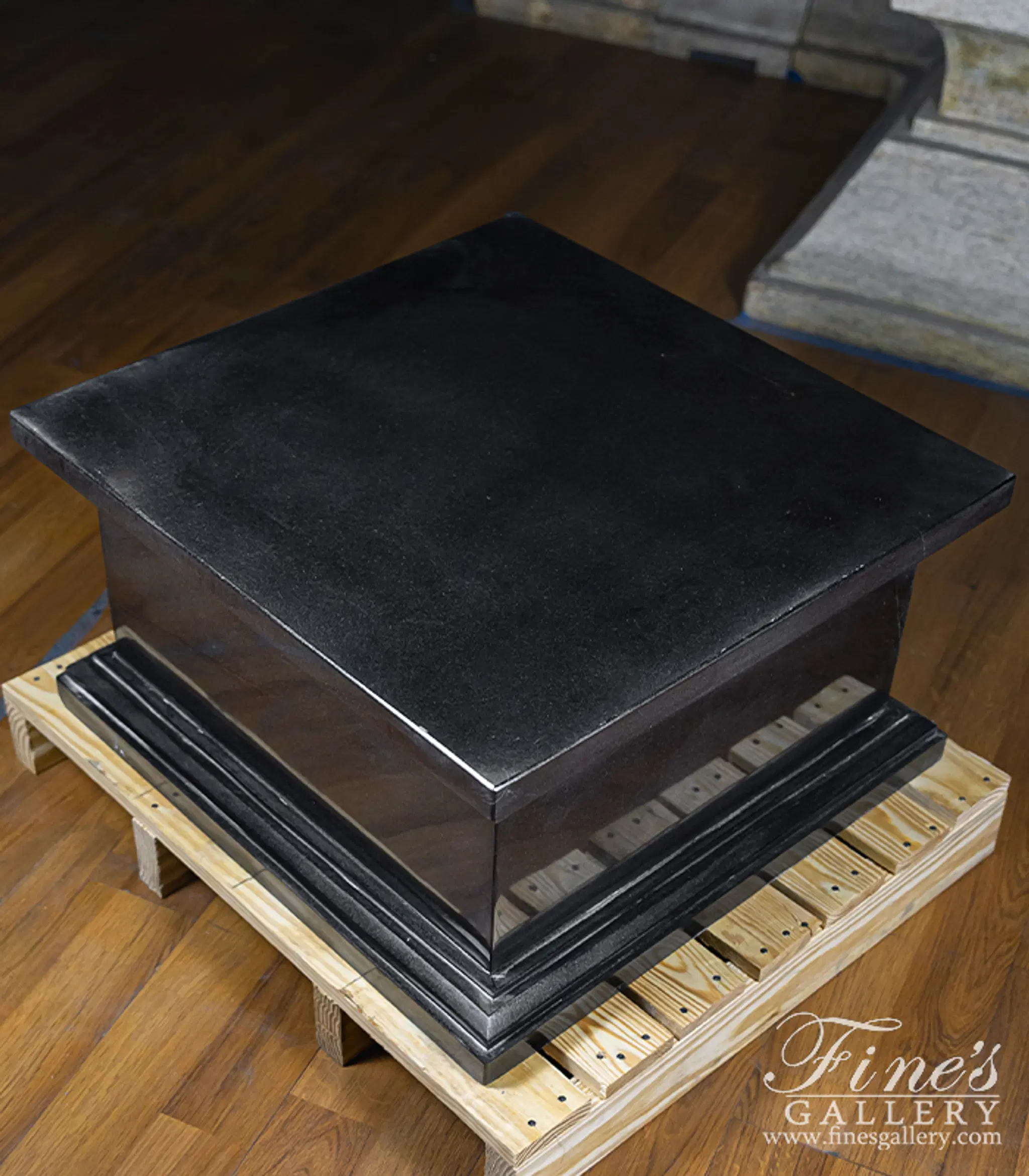 Classic Style Pedestal in Absolute Black Granite — Model MBS-367 — detail view 4