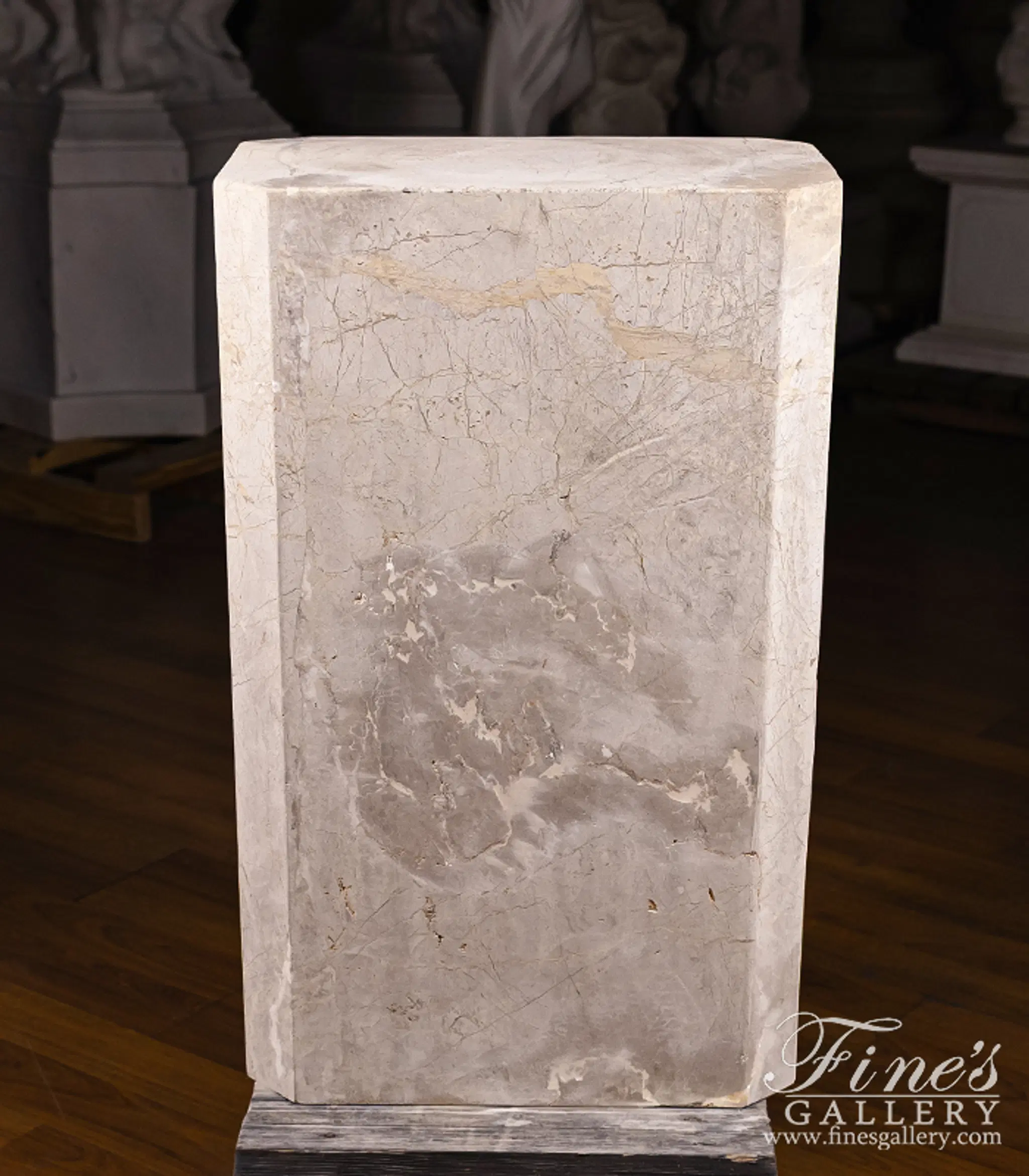Vintage Age marble pedestal in Contemporary Style — Model MBS-369 — Hand-Crafted by Fine's Gallery