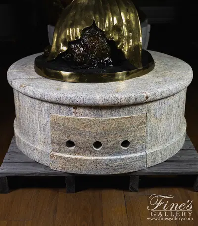 Round Hollow Fountain Base in Antique Griggio Granite