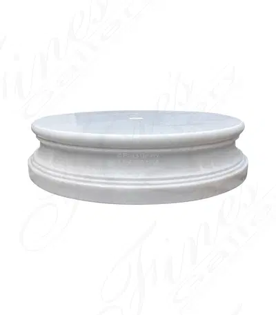 Round Marble Fountain Base in Statuary Marble
