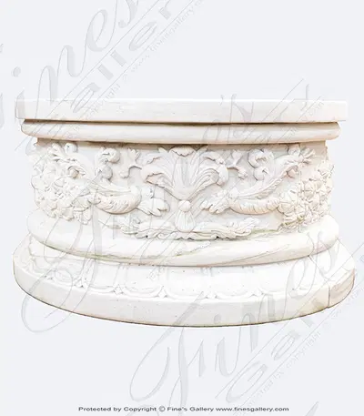 Circular White Marble Base