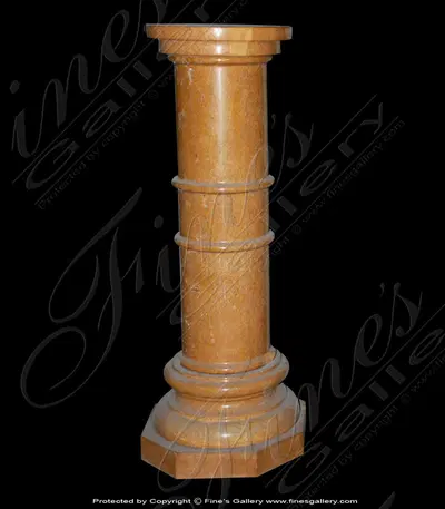 Orange Marble Column Base