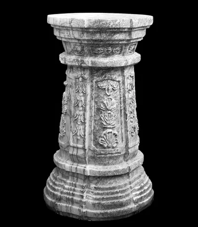 Ornate Gray Marble Base