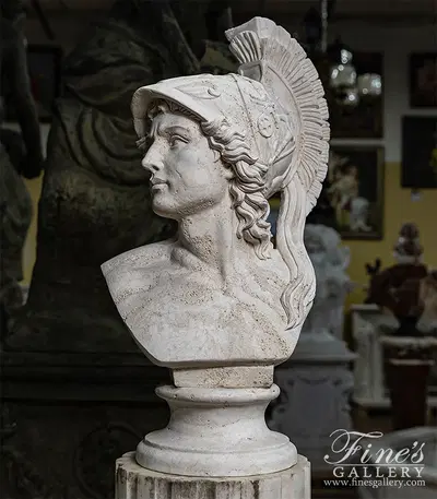 Alexander the Great Marble Bust in Italian Ivory