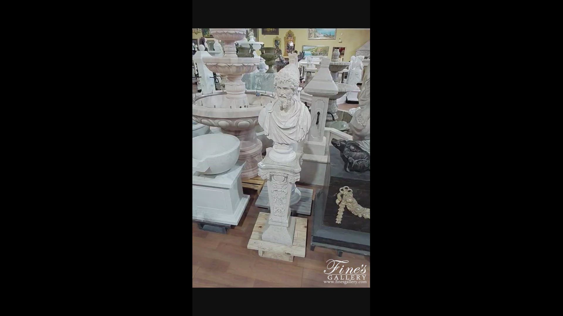 Ancient Roman Emperor Lucius Septimius Severus Bust in Italian Travertine — Model MBT-506 — product video