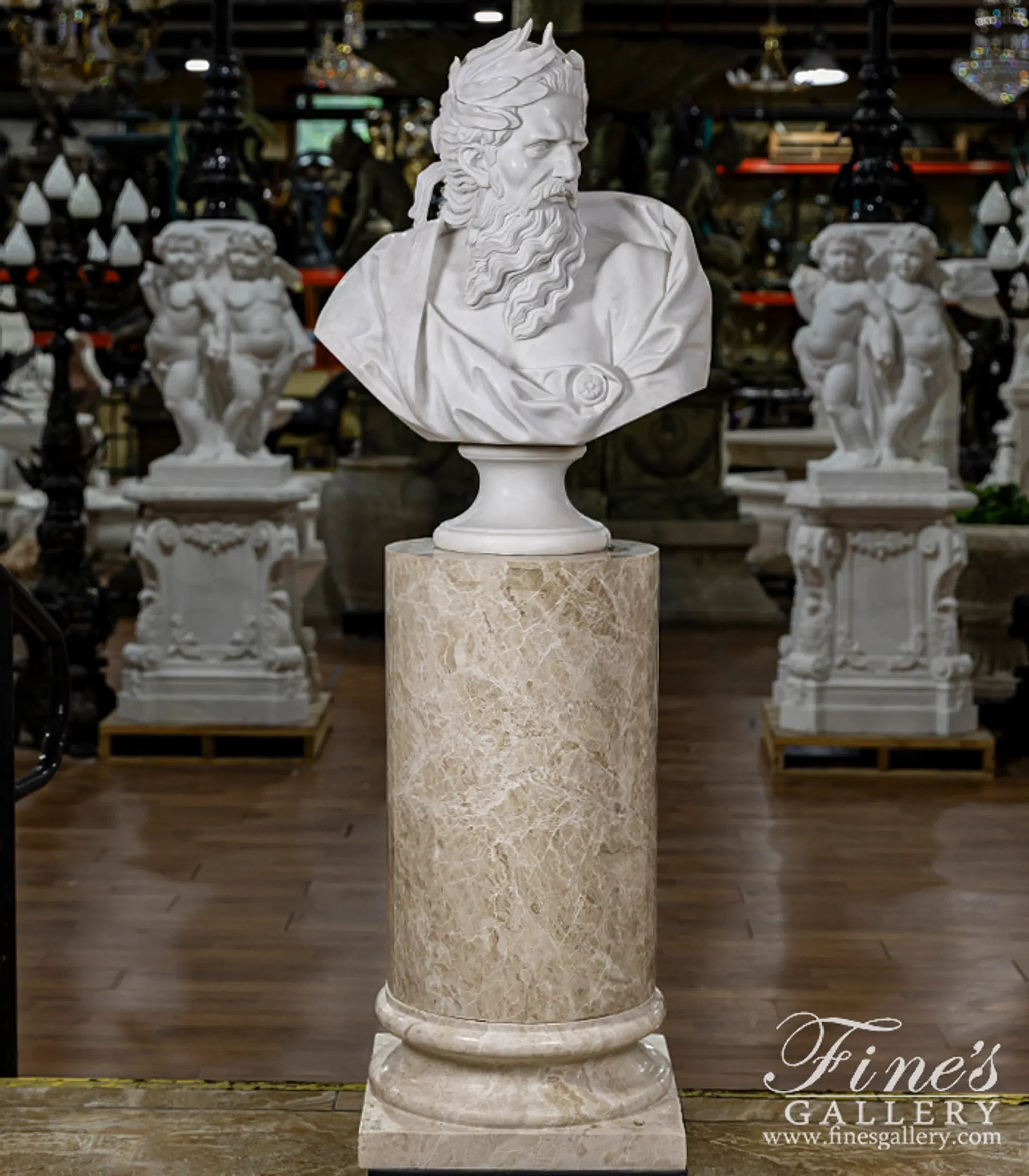 Bust of Neptune In Statuary Marble