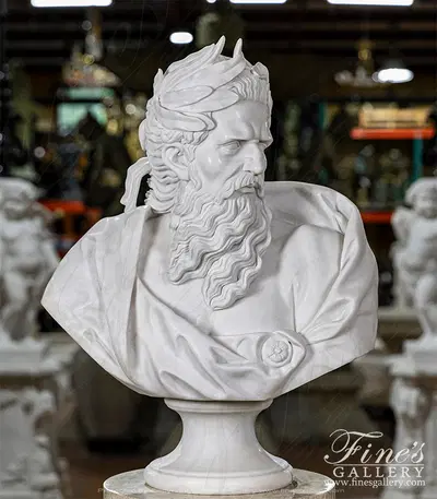 Bust of Neptune In Statuary Marble