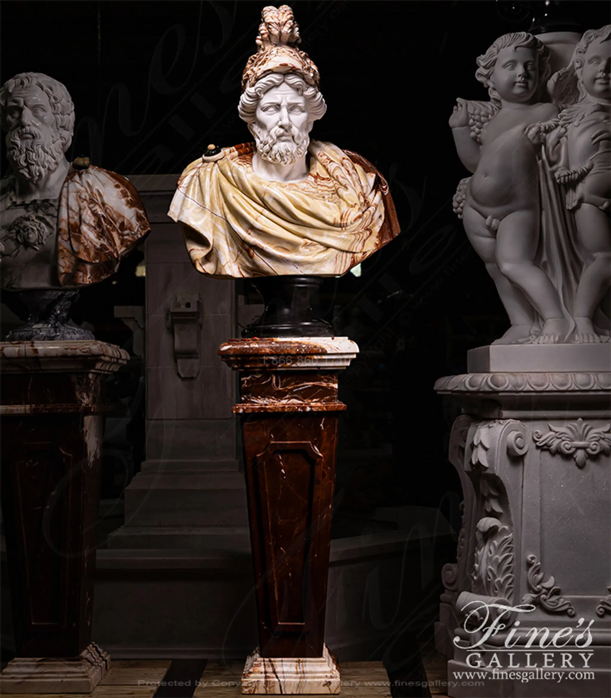 Roman Soldier in Multicolor Marble and Onyx