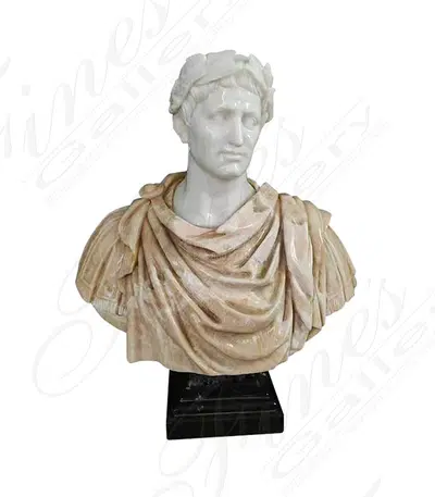 Oversized Julius Caesar Marble and Onyx Bust