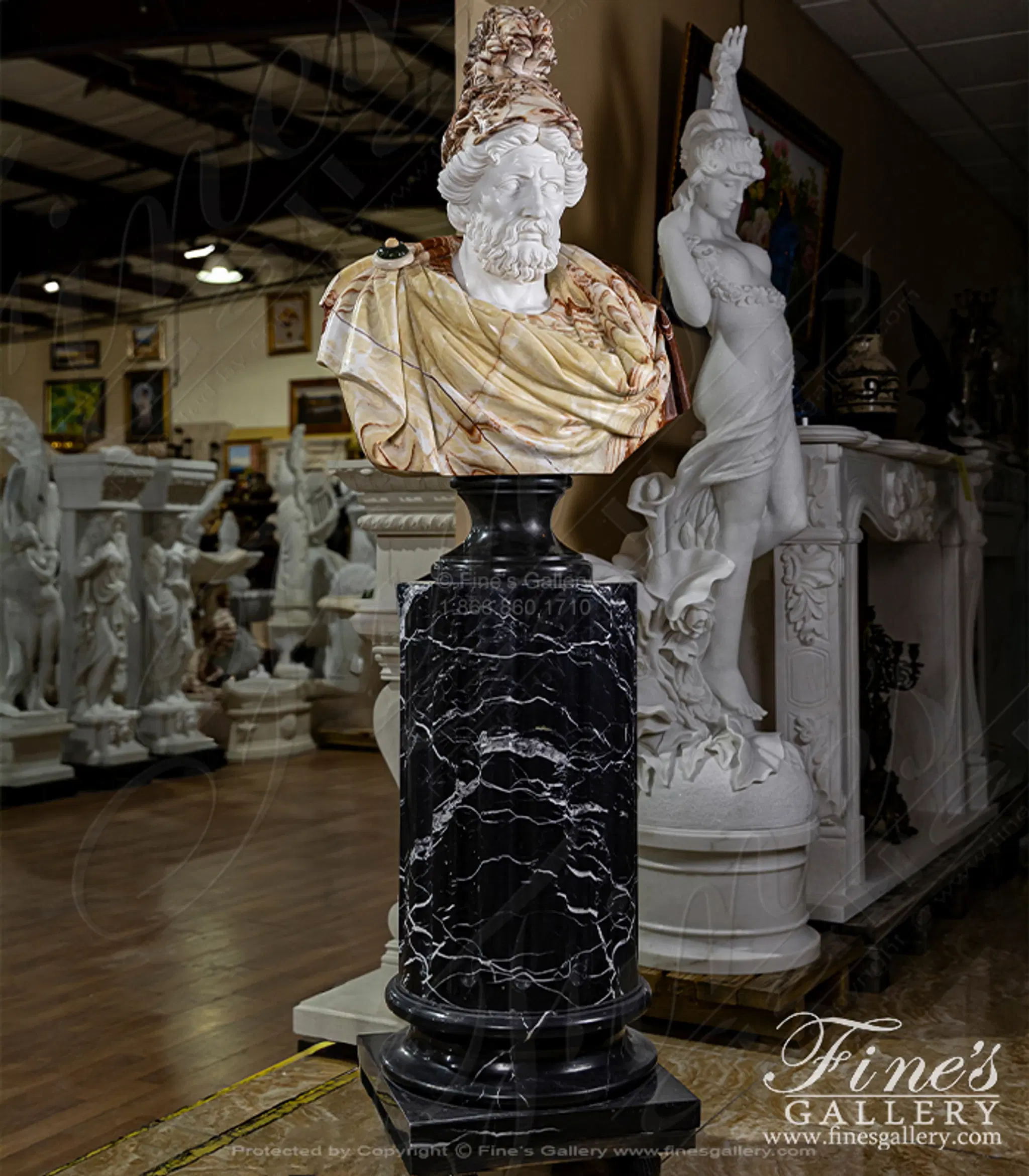 Roman Soldier in Multicolor Marble and Onyx