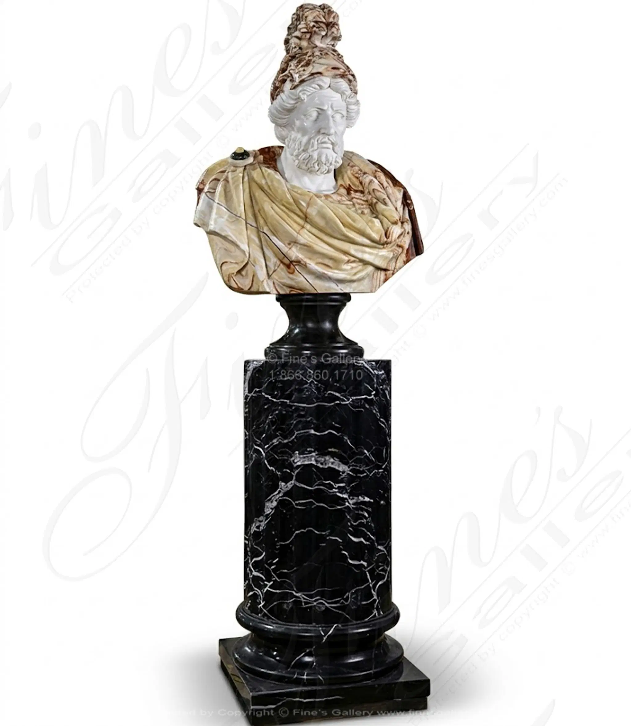 Roman Soldier in Multicolor Marble and Onyx