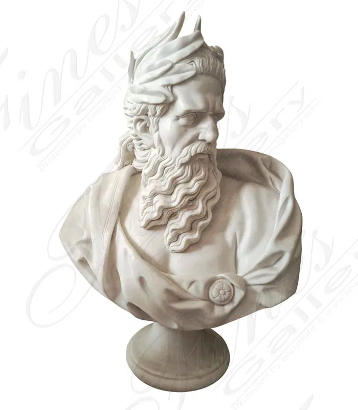 Bust of Neptune In Statuary Marble