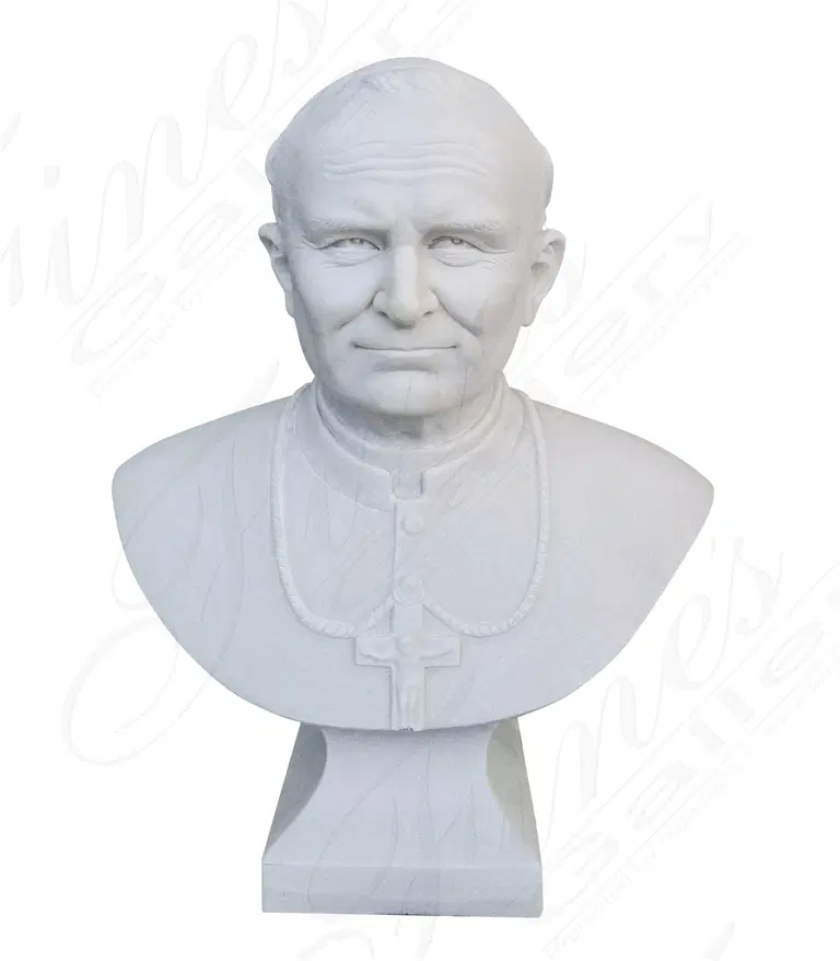 Bespoke Pope John Paul II Bust in Statuary Marble
