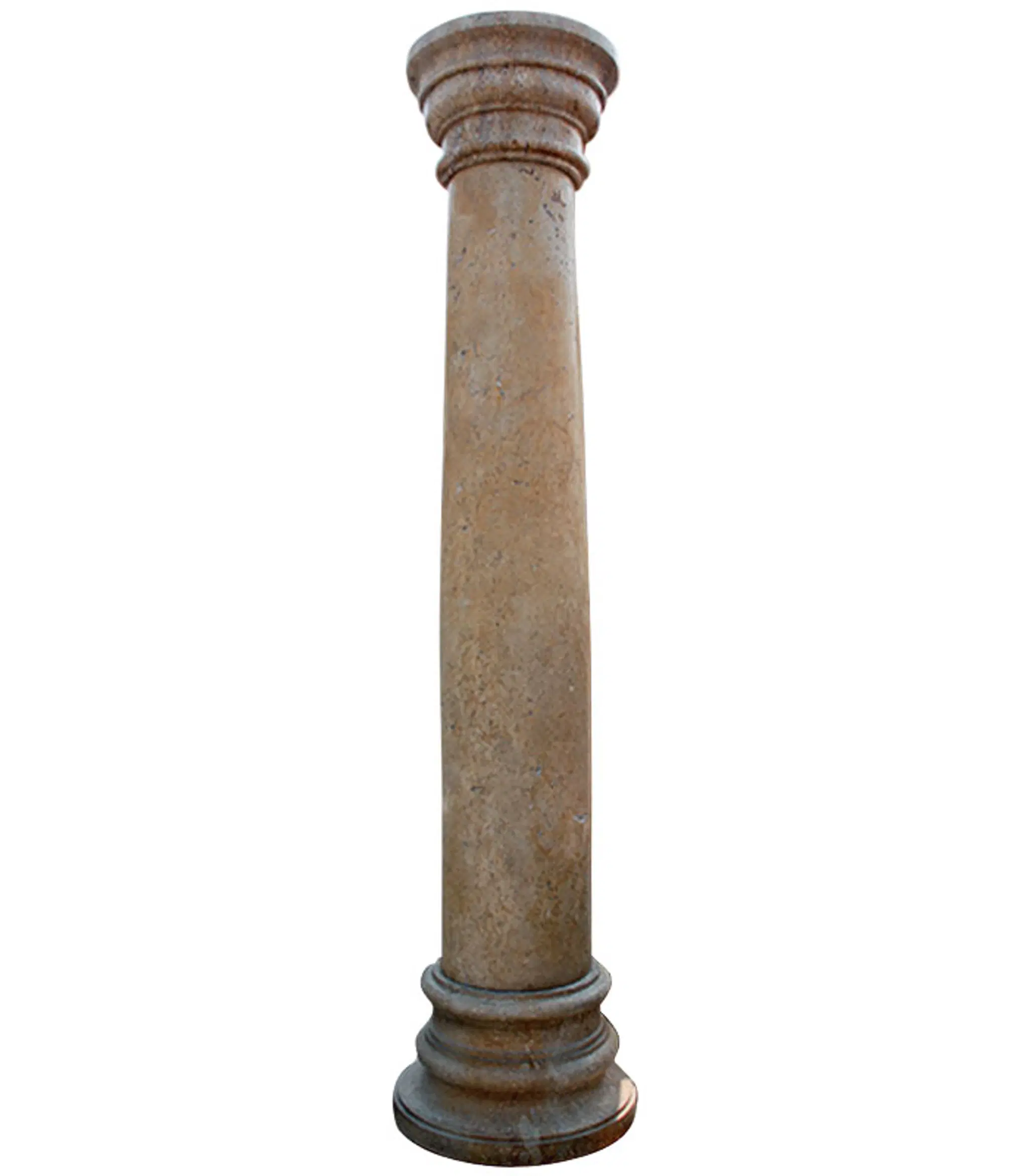Bowed Tuscan Column in Travertine — Model MCOL-288 — Hand-Crafted by Fine's Gallery