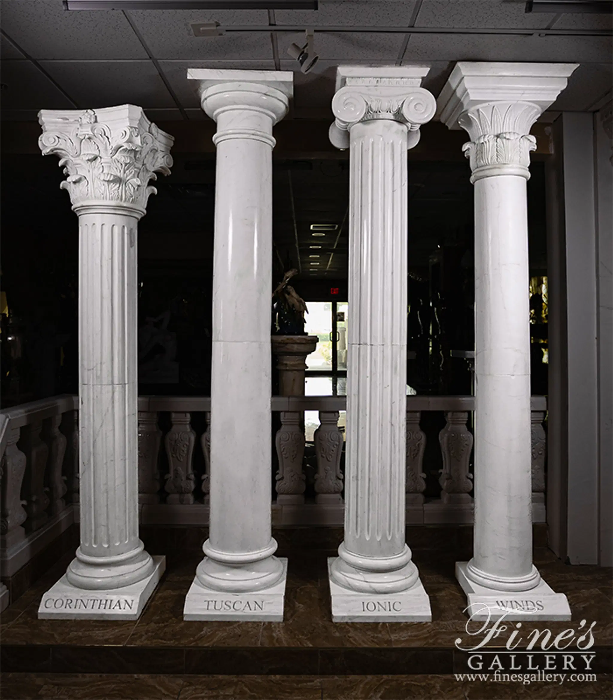 Bespoke Columns in Natural Marble — Model MCOL-338 — detail view 1
