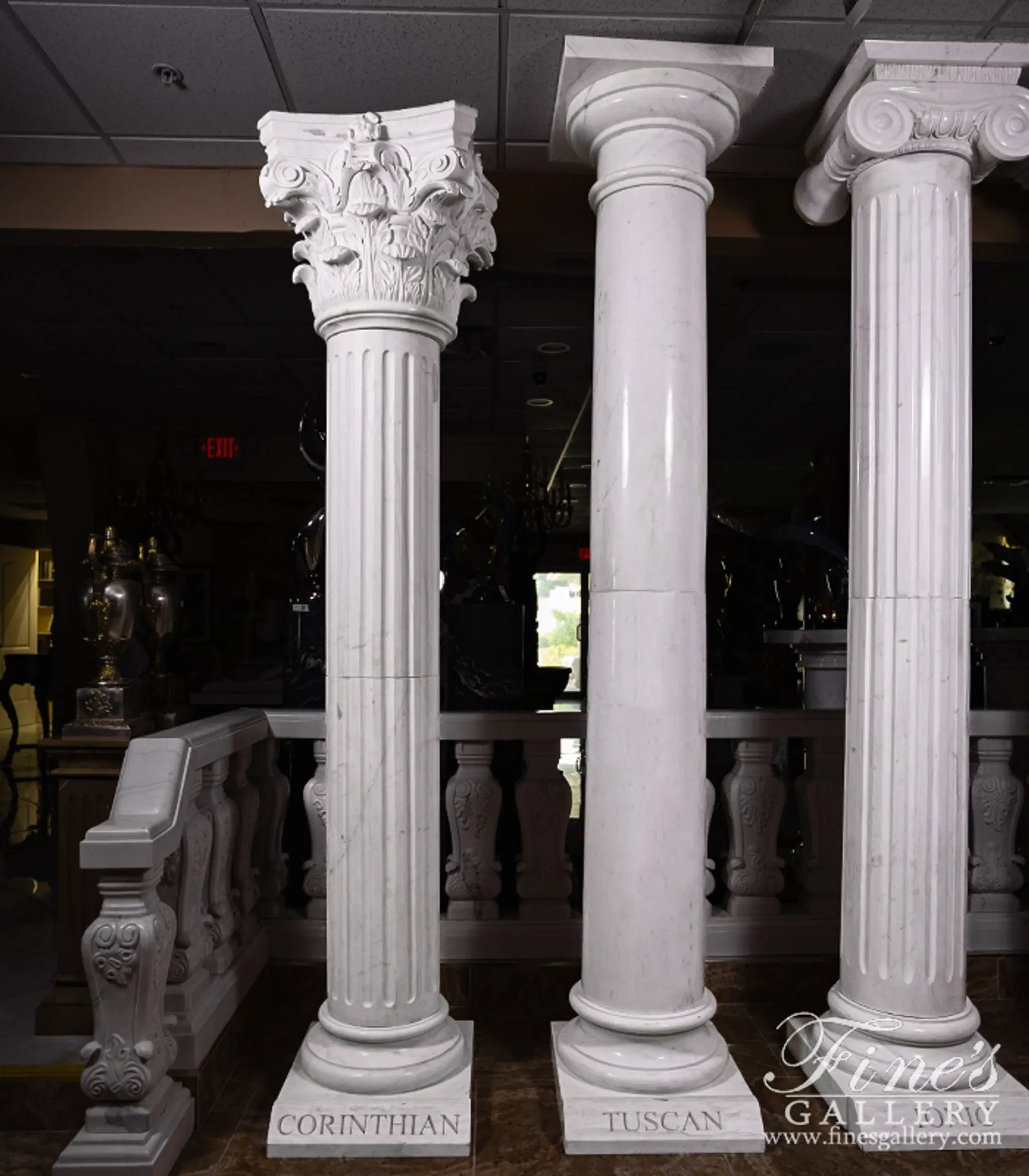 Bespoke Columns in Natural Marble — Model MCOL-338 — detail view 2