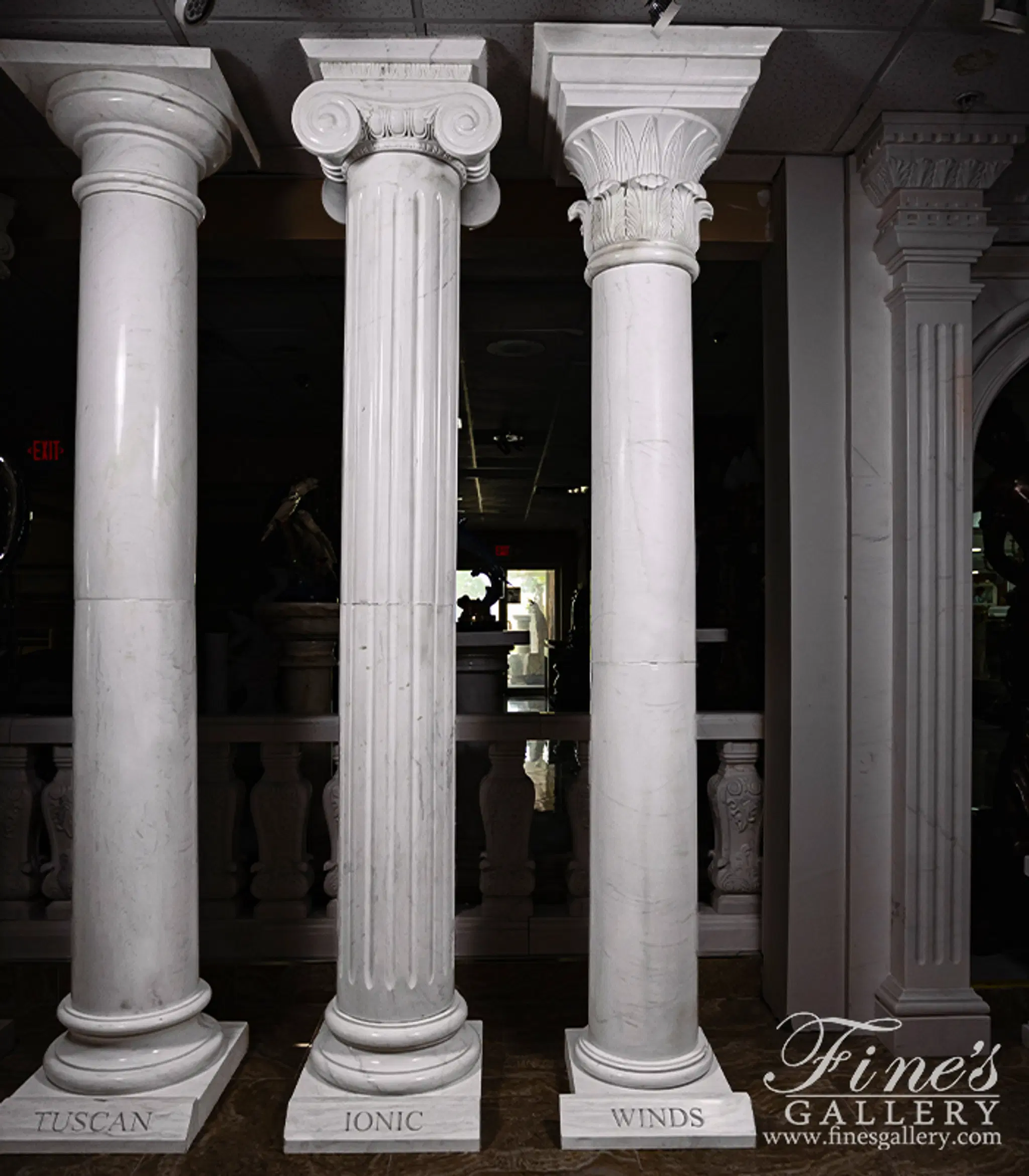Bespoke Columns in Natural Marble — Model MCOL-338 — detail view 3