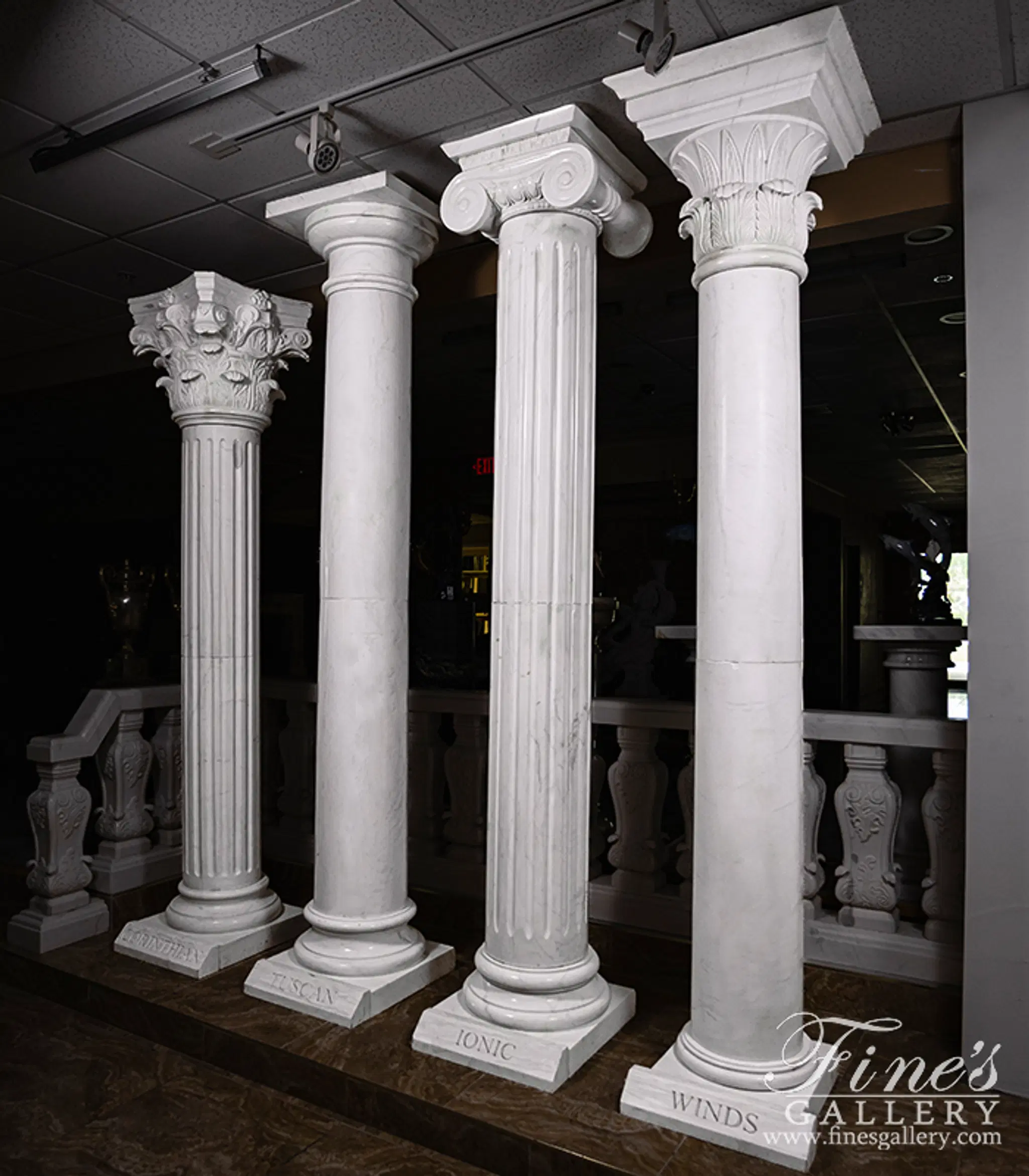Bespoke Columns in Natural Marble — Model MCOL-338 — detail view 4
