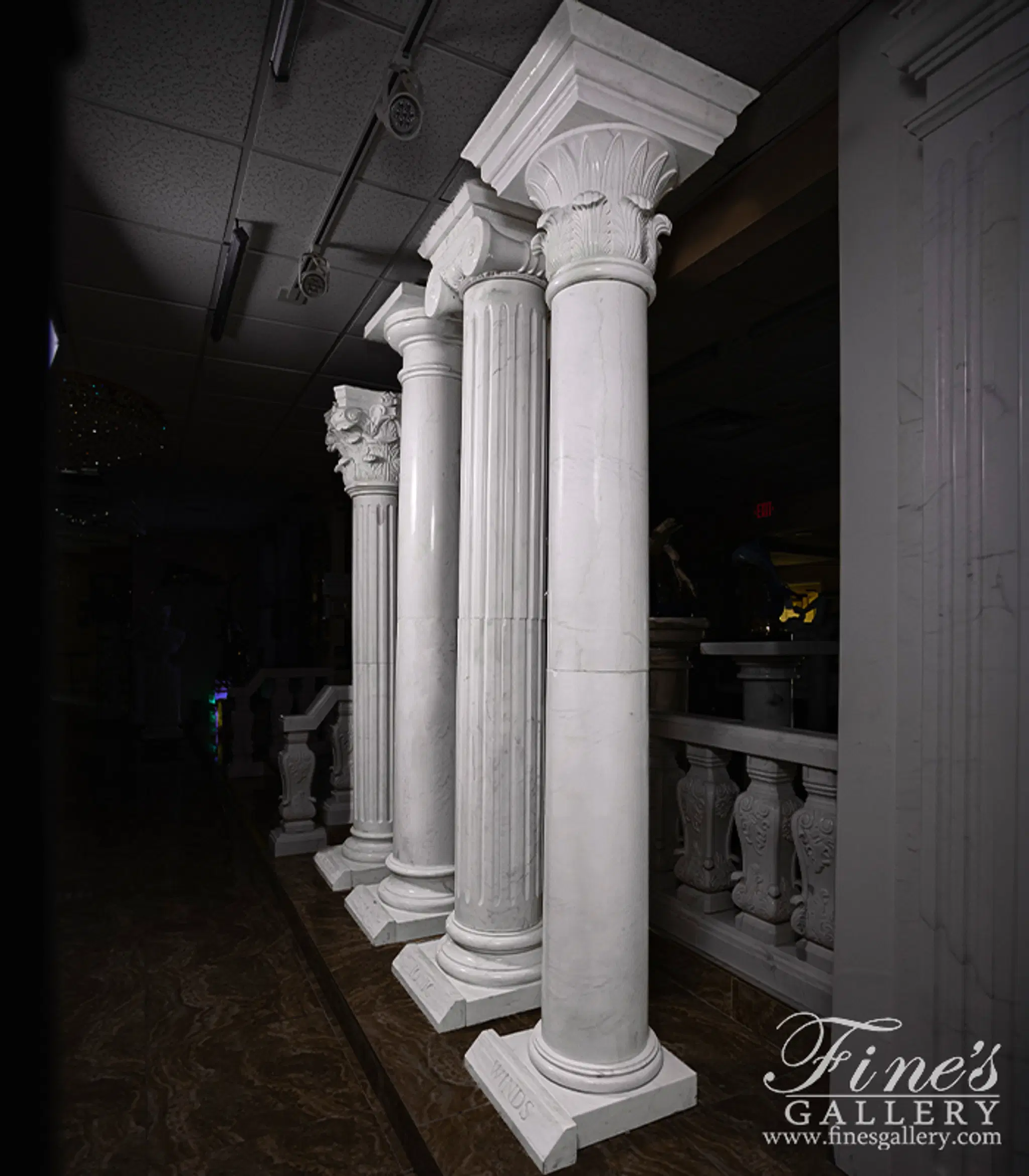 Bespoke Columns in Natural Marble — Model MCOL-338 — detail view 5
