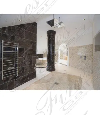 Polished Black Marble Column