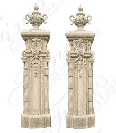 Iron Gate Column Posts in Venetian Granite