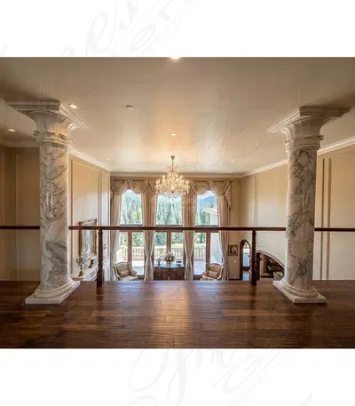 Set of 6 Bespoke Italian Marble Columns