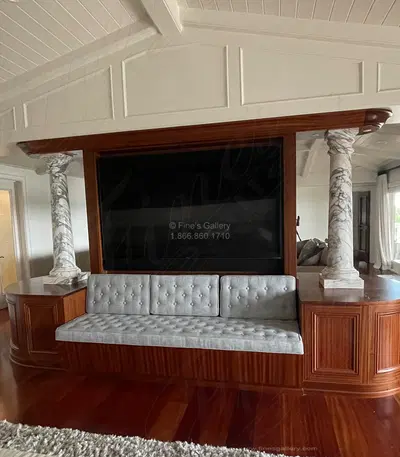 Custom Made Tuscan Style Columns in Italian Arabascato Marble