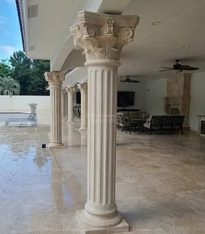 Custom Corinthian Style Marble Columns