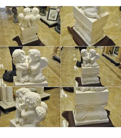 Cherubs Whispering Marble Memorial