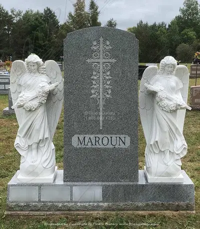 Ornate White Marble Angel