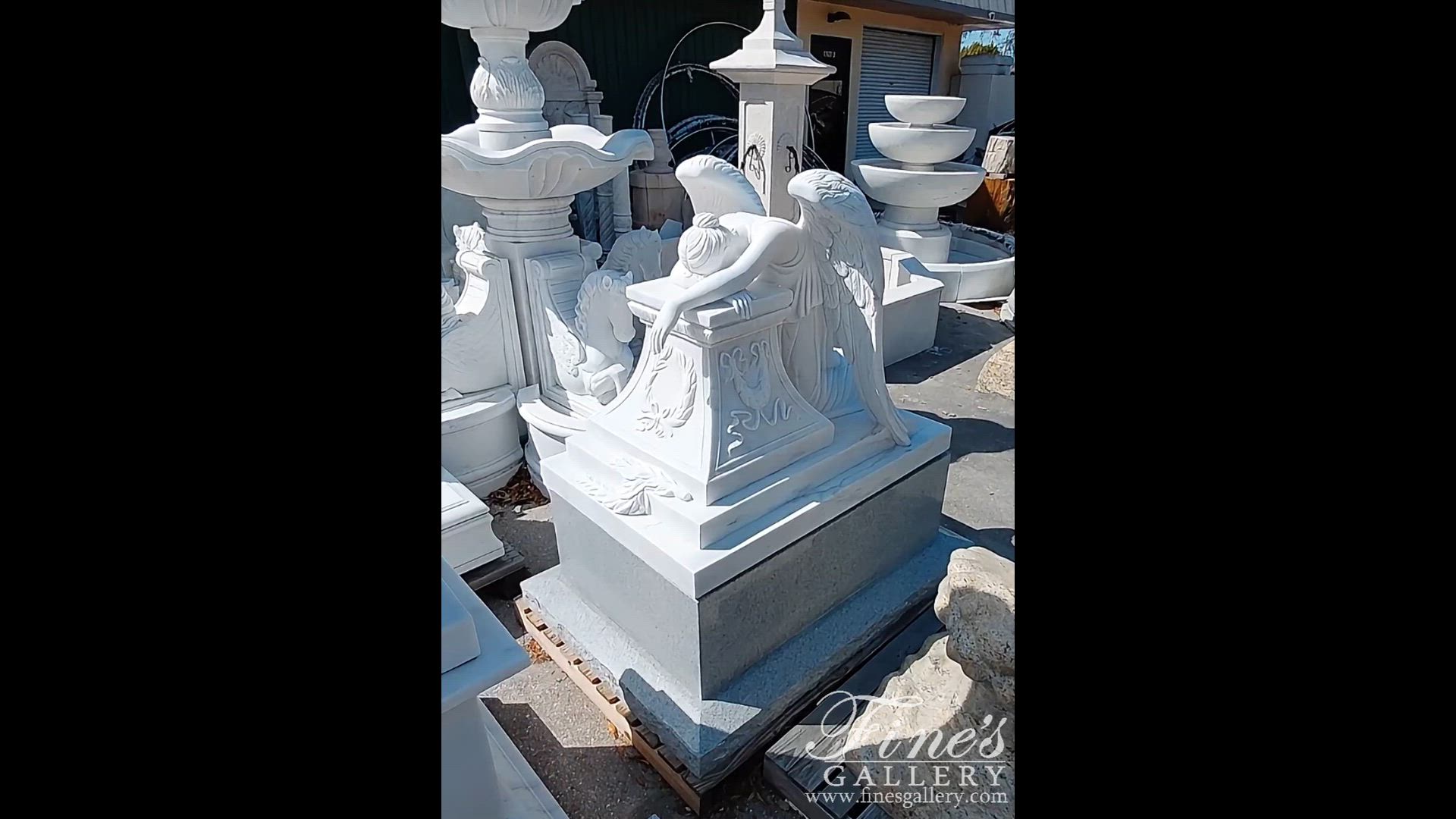 Weeping Angel Marble Memorial Statue — Model MEM-521 — product video
