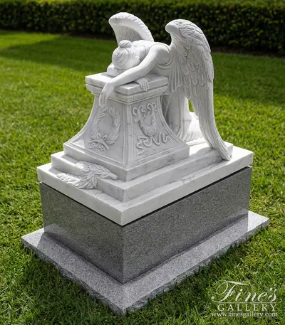 Weeping Angel Marble Memorial Statue