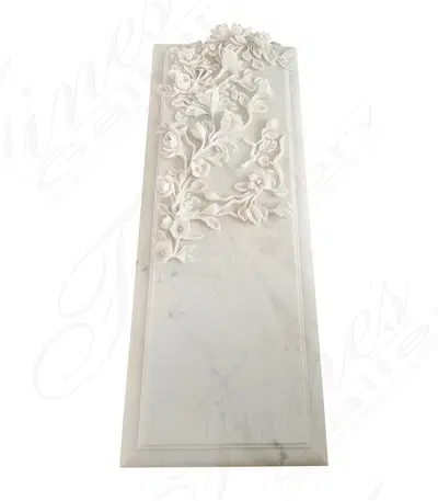 Vine and Rose Themed Ledger in Marble